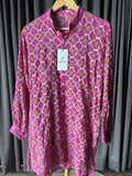 Deep rani pink chikan mukaish mal chanderi top