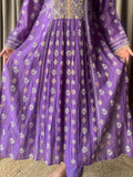 Purple Mal Chanderi Kurta Set