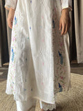 White Mal Chanderi Chikankari Suit