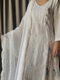 White Mal Chanderi Chikankari Suit