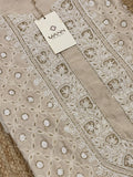 Beige Moonga Silk with Fine Chikankari & Cutdana Men's Kurta Fabric