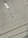 Beige Moonga Silk with Fine Chikankari & Cutdana Men's Kurta Fabric