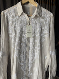 Silver tissue mukaish/kamdani shirt top