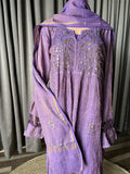 Tissue Mukaish/Kamdani Suit set in Dusty Purple