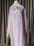 Organza Mukaish/Kamdani & Pearl Suit Set in Lilac Shade
