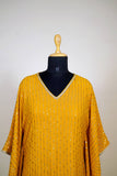 Mustard Yellow Pure Georgette Kaftaan