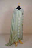 Green Mal Chanderi Chikankari Suit