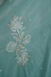 Teal Mal Chanderi Chikankari Suit