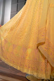 Yellow Georgette Chikanakari & Cutdaana Anarkali