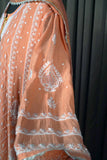 Rust Orange Mal Chanderi Anarkali Suit Set