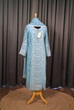 Teal Blue Mal Chanderi Suit Set