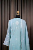 Teal Blue Mal Chanderi Suit Set