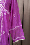 Purple Mal Chanderi Kurta Set