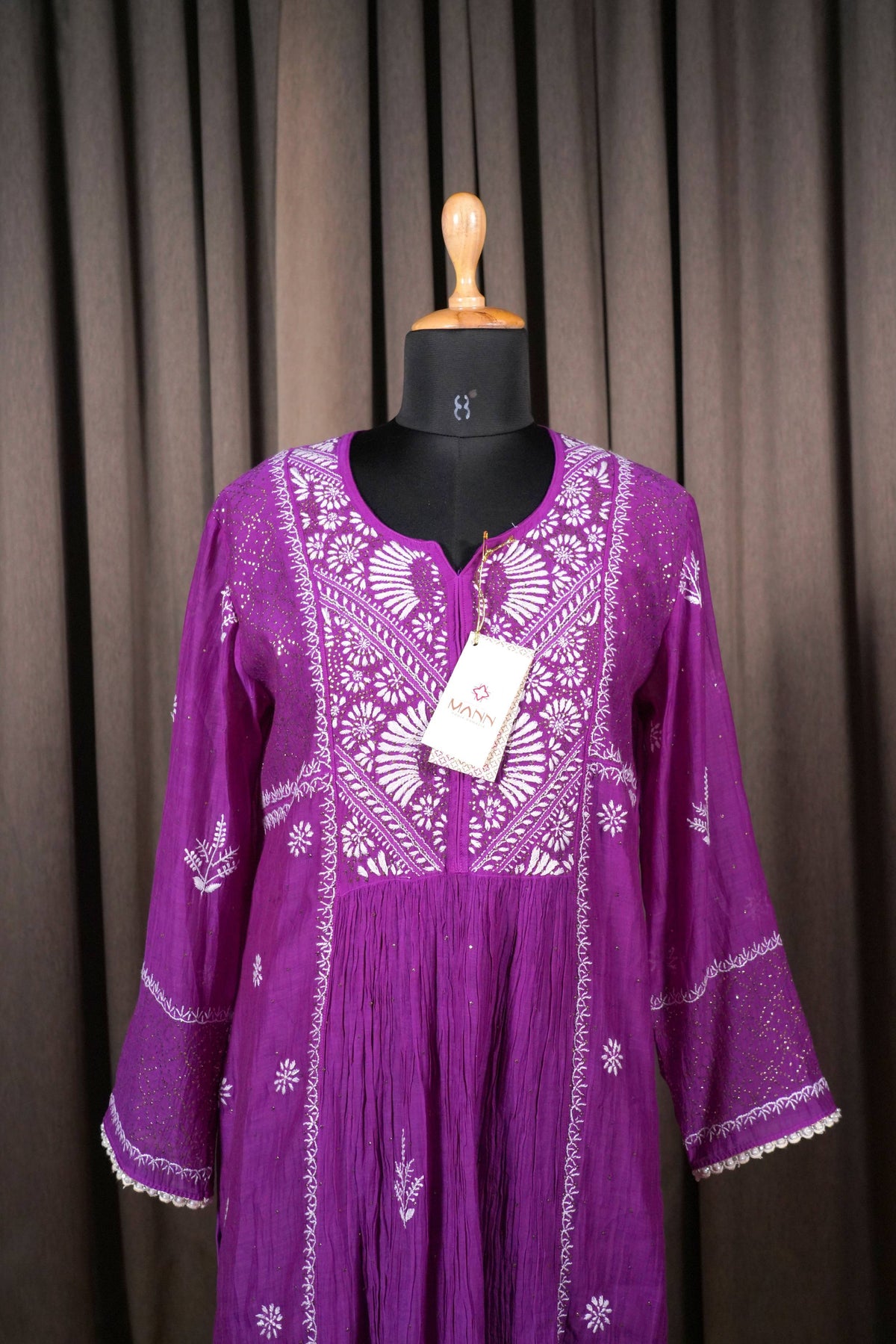 Purple Mal Chanderi Kurta Set