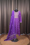 Purple Mal Chanderi Kurta Set