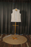 Beige Colour Khadi Tussar Chikankari Men Jacket