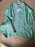 Green Chanderi Silk Chikankari Co-ord Set