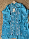 Turquoise Blue Chikankari Co-ord Set