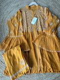 Mustard Yellow Mal & Chanderi Silk Chikankari Co-ord Set