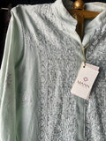 Sea Green Chanderi Silk ChikankariCo-ord Set
