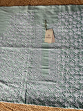Teal Green Chanderi Silk Chikankari Men's Kurta Fabric