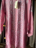 Pink Mal Chanderi Chikankari Top