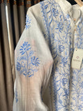Ivory & Blue Mal Chanderi Top