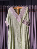 Mint Green Mal Chanderi Heavy Mukaish/Badla Co-ord Suit Set