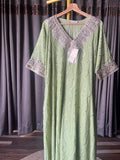 Mint Green Mal Chanderi Heavy Mukaish/Badla Co-ord Suit Set