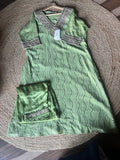 Mint Green Mal Chanderi Heavy Mukaish/Badla Co-ord Suit Set