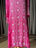 Raani Pink Ombre Mal Chanderi Chikankari Suit Set