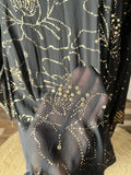 Black Pure Georgette Heavy Mukaish/Badla Anarkali Suit Set
