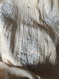 Beige Pure Tissue Chikankari Angrakha Suit Set