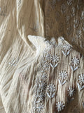 Beige Pure Tissue Chikankari Angrakha Suit Set