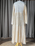 Beige Pure Tissue Chikankari Angrakha Suit Set