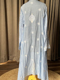 Light Blue Mal Chanderi Chikankari Kalidar Suit Set