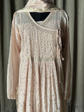 Nude Pink Mal Chanderi Mukaish Kurta Set
