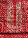 Red Moonga Silk Unisex Kurta Fabric