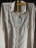 Silver tissue mukaish/kamdani shirt top