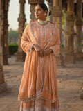 MANN MOHAK | Tissue Chanderi Anarkali in Soft Peach Brown Tone