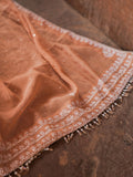 MANN MOHAK | Tissue Chanderi Anarkali in Soft Peach Brown Tone