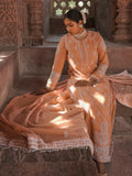 MANN MOHAK | Tissue Chanderi Anarkali in Soft Peach Brown Tone