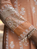 MANN MOHAK | Tissue Chanderi Anarkali in Soft Peach Brown Tone