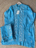 Turquoise Blue Chikankari Co-ord Set