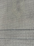 Light Blue Chanderi Chikankari Men's Kurta Fabric with Embellishments