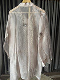 Powder blush pink organza mukaish/kamdani top
