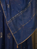 Royal Blue Mal Chanderi Mukaish/Kamdani suit set