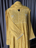 Golden Mustard Yellow Mal Chanderi Suit Set