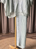 Pastel teal Green Moonga Silk Chikankari Co-ord Set