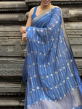 Mal Chanderi Kamdani/Mukaish Saree with Zari Border